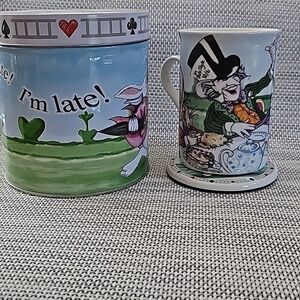 New Paul Cardew Alice in Wonderland Coffee Mug in Collector’s Tin – Disney 2008